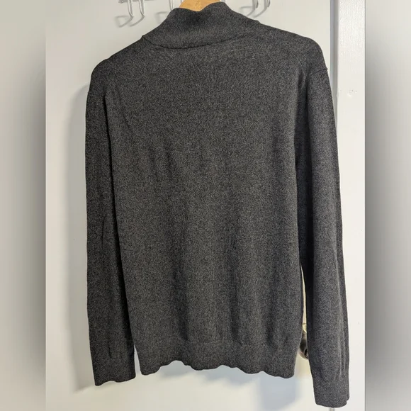 Banana Republic Men's Dark Charcoal Half-Zip Sweater - Picture 3 of 7